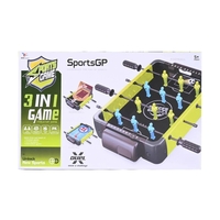 Masa de Fotbal 3in1, Flippy, Basket, Curling, 4 Manere, cu Tablou de Scor, din ABS, pentru Adulti/Copii +5 Ani, 36.5 x 6.6 x 22.5 cm, Verde/Negru