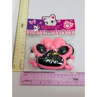Jucarie Antistres Squishy, Flippy, cu Revenire Lenta, Model Labuta de Pisica, cu Stelute, 12 cm, 220g, Pinch Family, Ambalaj Transparent, Roz Negru