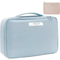 Geanta de Calatorie, Flippy, pentru Cosmetice si Articole de Toaleta, Material Impermeabil, 2 in 1, Portfard Interior Detasabil, 23 x 16 x 8 cm, Albastru