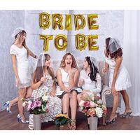 Set Baloane din Folie Metalizata, Flippy, Model Bride to Be, Litere de 40 cm, Baloane Party, Ambalaj Individual, Pai Inclus, Umflare cu Aer sau Heliu, Auriu