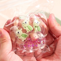 Jucarie Antistres Squishy, Flippy, cu Revenire Lenta, Squeeze Pinch Family, Model Cat Paw, 6.5 x 7 cm, din Tpr, 4-6 Ani, Model 7 Insecte, Transparent