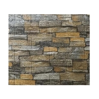 Set 10 Stickere de Perete, Flippy, Autoadezive, 70 x 77 cm, 2.5 mm Grosime, Suprafata Acoperita 5.3 mp, din PVC, Model Caramida, Galben