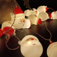 Set 10 Ornamente pentru Instalatie, Flippy, Atasare la Instalatia de Craciun, Design Festiv, Protectie Becuri Instalatie, Rezistente la Zapada, Interior/ Exterior, Model Mos Craciun