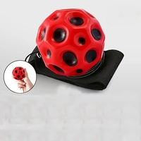 Minge Saltareata Hiperelastica, Flippy, Space Moon Ball foarte Elastica, Antistress pentru Copii, Diametru 66 mm, Rosu