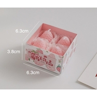 Set 4 Lumanari Parfumate, Flippy, Model Capsunici, Ardere 30 min, 52g, 6.3 x 6.3 x 3.8 cm, Roz