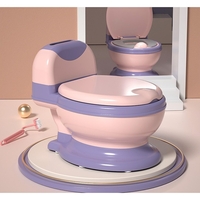 Olita Bebelusi, Flippy, pentru Copii 1 - 8 Ani, Model Toaleta Adulti, Colac Moale PVC, Compartiment Detasabil, Cutie Depozitare Hartie, 34 x 32 x 19 cm, Roz/Mov