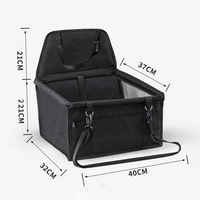 Scaun Auto pentru Animalele de Companie, Flippy, Cos Auto pentru Animale, cu Prindere de Scaun si Centura de Siguranta, 41 x 34 x 28 cm, Negru