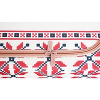 Cutie de Depozitare Pliabila, Flippy,100 L din Bumbac si In, 60X42X40 cm, Fereastra Frontala, 2 Usi de Acces cu Fermoar Bidirectional, Cadru Metalic, Suport Baza Stabil din Plastic, Motiv Traditional Model 2