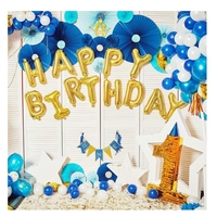 Set 13 Baloane Folie, Flippy, Tip Ghirlanda, Model Happy Birthday, 40 cm, Auriu