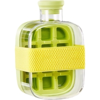 Forma de Gheata, Flippy, 2in1, Tip Sticla cu Pai, 500 ml, 12 Cuburi, 16.3 x 10.8 x 8 cm, Verde