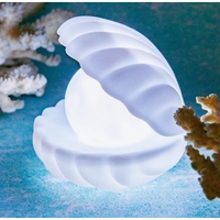 Lampa de Veghe, Flippy, Model Scoica cu Perla, Lumina Calda, 6x5 cm, Led, Baterii Incluse 3 x LR44, Alb