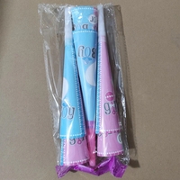 Set 6 Suflatori Gender Reveal, Flippy, Girl or Boy, din Carton, 20 x 5 cm, Roz/Albastru