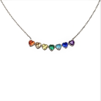 Colier Argint 925 Inimi Colorate 44 cm