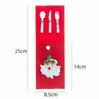 Husa decorativa pentru set tacamuri Flippy, model Mos Craciun, material poliester, 25 x 8.5 cm, rosu