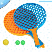 Set  Badminton pentru Copii, Flippy, 2 Palete, 3 Mingi, Pentru Joaca si Antrenament, Albastru Portocaliu