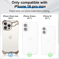 Husa Metalica Compatibila cu iPhone 16 Pro Max, Flippy, Protectie pentru Colturile Telefonului si Camera, Aliaj, Antisoc, Antizgariere, Argintiu