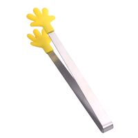 Cleste Creativ pentru Mancare, Flippy, Model Manute din Silicon, 14.5x3 cm, Rezistent la Temperaturi Inalte si Coroziune, Galben