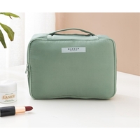 Geanta de Calatorie, Flippy, pentru Cosmetice si Articole de Toaleta, Material Impermeabil, 2 in 1, Portfard Interior Detasabil, 23 x 16 x 8 cm, Verde