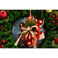 Ornament brad, Flippy, Fulg de nea, Rosu, Lucios, 15*15CM, Acril, Interior/ Exterior