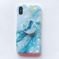 Husa protectie pentru Apple iPhone XR Soft IMD TPU Marble Albastru Suport inclus