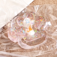 Jucarie Antistres Squishy, Flippy, cu Revenire Lenta, Squeeze Pinch Family, Model Cat Paw, 6.5 x 7 cm, din Tpr, 4-6 Ani, Model 6 Ocean, Transparent
