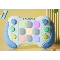 Jucarie Interactiva Flippy, Tip Consola Pop It, 6 butoane functionale, 5 Moduri de Joc, 600 Niveluri, + 3 ani, Albastru/Gri