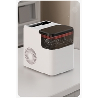 Masina de Facut Gheata, Flippy, din ABS, 12 kg/24h, Capacitate 500 g, 2 Marimi, Portabil, 39 x 23 x 28 cm, Automata, Alb