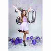 Balon din Folie Metalizata, Flippy, Figurina Cifra, Tema Aniversare 80 cm, Ambalaj Individual, Pai inclus, Umflare cu Aer sau Heliu, Argintiu, Cifra 0