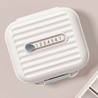 Cutie Medicamente, Flippy, Bej, 7 Compartimente, Portabila si Compacta, 7.8x7.2x3.5 cm, Ideala pentru Uzul Cotidian