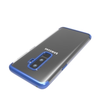 Husa Samsung Galaxy S9 Plus Transparent cu Margini Albastre