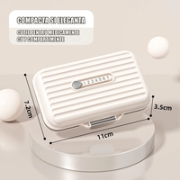 Cutie Medicamente, Flippy, Bej, 7 Compartimente, Portabila si Compacta, 11x7.2x3.5 cm, Ideala pentru Uzul Cotidian