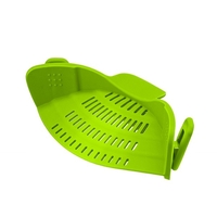 Strecurator Filtru pentru Vase, Flippy, din Silicon Rezistent la Temperaturi Inalte, Universal, Paste, Legume, Fructe, 23x12.5x6.7 cm Verde