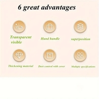 Cutie De Depozitare, Flippy, Tip Valiza, pentru Alimente, Jucarii, Accesorii, Transparent-Gri, Marime S, 24x17x13.5 cm