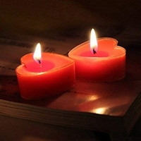 Set 9 Lumanari in Forma de Inima, Flippy, pentru Ziua Indragostitilor, Aroma de Capsuni, Ardere 3.5 h, din Parafina, 4 x 2 cm, Rosu