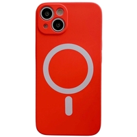 Husa MagSafe pentru Apple iPhone 13, Silicon, Protectie pentru camera, Magnetica, Incarcare Wireless,  Flippy, Rosu