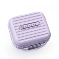 Cutie Medicamente, Flippy, Mov, 7 Compartimente, Portabila si Compacta, 7.8x7.2x3.5 cm, Ideala pentru Uzul Cotidian