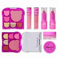 Set 6 Produse de Machiaj, KEVIN & COCO, Pink Bear, 16.2 x 16 x 2.5 cm