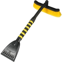 Perie de Zapada cu Racleta pentru Masina, Flippy, Multifunctionala, Rotativa, Demontabila, cu Maner Antiderapant, Aluminiu, Plastic, Fragmentarea Ghetii de pe Parbriz, Solutia pentru Iarna, pentru Dezghetare, 54x10.5x27 cm, Galbena