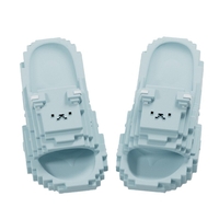 Papuci Casual pentru Adolescenti, Flippy, Model Unisex de Forma Pixel, Rezistenti Usori si Moi din Spuma EVA Antiderapanti, Marime 38-39, Albastru deschis