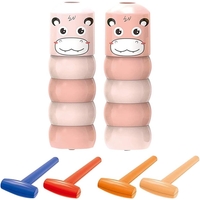 Jucarie Pentru Copii, Flippy, Hipopotam Indestructibil, 6 Piese Demontabile, +3 Ani, Roz