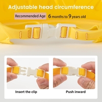 Viziera de Protectie Baie Pentru Copii, Fippy, Model Hipopotam, Dimensiune ajustabila, Durabil, Usor de curatat, Impotriva Samponului, pentru Ochi si Urechi, TPE+PP, 22x21 cm, Galben