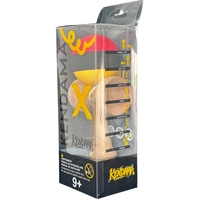 Jucarie Interactiva Kendama Profesionala, Flippy, din Lemn, 18 cm, Joc de Indemanare pentru Copii si Adulti, Multicolor Rosu Negru Galben