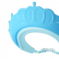 Viziera de Protectie Baie Pentru Copii, Fippy, Model Coronita, Dimensiune ajustabila, Durabil, Usor de curatat, Impotriva Samponului, pentru Ochi si Urechi, TPE+PP, 24x22 cm, Albastru