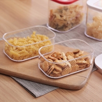 Cutie de Depozitare Alimente, Flippy, 450 ml, Capac Alb, din ABS+Silicon, 14.5 x 9 x 6 cm, Transparent