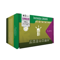 Instalatie Craciun Profesionala de Exterior IP65, 139 m, 1390 Led-uri Mari ,Liniara, Alb cald, Interconectabila, Prelungitor 6.5 m inclus, Fir Negru, Flippy