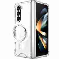 Husa de protectie Flippy compatibila cu Samsung Z Fold 5, MagSafe Blister, gaura mare camera, transparenta