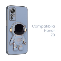 Husa de Protectie 2 in 1, Flippy, Husa de Protectie pentru Honor 70, Model Astronaut, Husa cu Suport, din TPU, Albastru