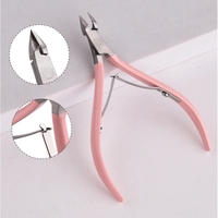 Cleste pentru Unghii si Cuticule, Flippy, din Otel Inoxidabil, Protectie Varf, 17 x 7 x 2 cm, Roz