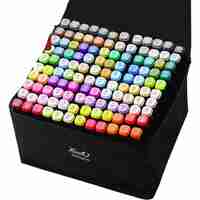 Markere cu Alcool Touch Room, Flippy, Paleta mare Set de 120+ de Culori, Capat Lat si Capat Precis, Geanta Inclusa, Multicolor