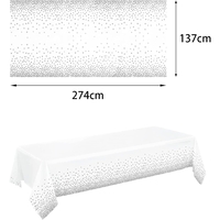 Fata de Masa, Flippy, din PEVA, Imprimeu Buline, 137 x 274 cm, Impermeabila, Fara Pete, Curatare Rapida, Gri